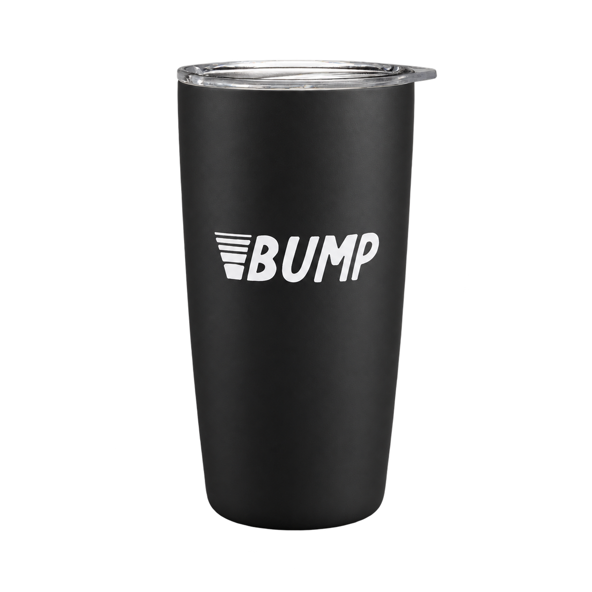 Matte black Bump tumbler with white print