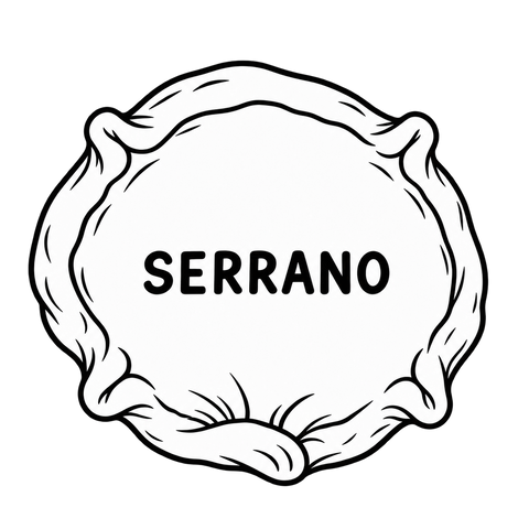 Serrano empanada, hand-folded